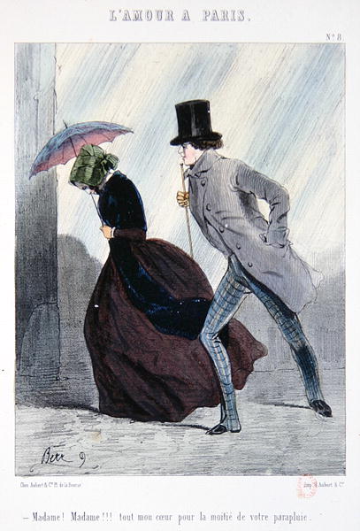 Unknown Artist, Signed 'Berr' - Love In Paris, 1840